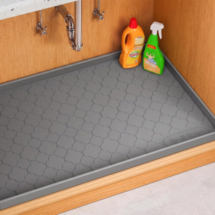 Under Sink Mat 34" x 22" Waterproof Silicone Cabinet Kitchen Liner