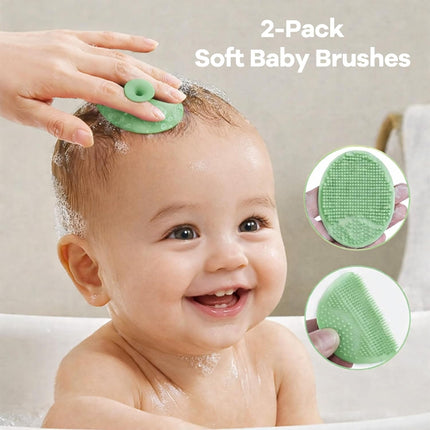 14-Piece Baby Bath Towels Set with 4 PCS Hooded Baby Towels, 8 PCS Washcloths & 2PCS Bath Brush for Infants & Toddlers, Ultra Absorbent Newborn Bath Essentials Gift for Boys & Girls