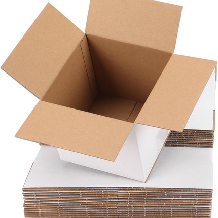 6x6x6 inch Shipping Boxes White Set of 30, Inner Size 5.9x5.9x5.9 inch Corrugated Cardboard Boxes for Packaging Small Business or Wrapping Gift