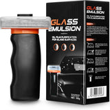 Glass Oil Film Remover for Car Windshield, Handheld Roll-On Glass Emulsion Cleaner with cleaning board, Removes Stubborn Oil Film & Grime for Improved Windshield Clarity for Safe Driving (3.38oz)