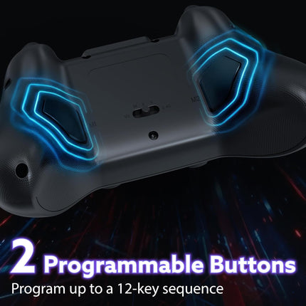 Fosmon 2.4G Wireless PC Controller with Hall Effect Triggers, 2 Programmable Buttons For Switch 2/1/Lite/OLED/Windows PC/Steam Deck/Android/iOS, Bluetooth Gaming Pro Controller, Black