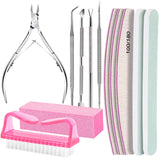 Nail Care Kit, Nail Files 100/180, Nail Buffer Block, Cuticle Nippers, Cuticle Trimmer, Cuticle Pusher, Nail Tools, Nail Kit, Pedicure & Manicure Tools, Nail Prep Kit, Manicure Kit for Women