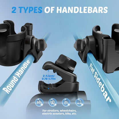 Cup Holder for Walker: Stroller Cup Holder Attachment with Phone Holder, Wheelchair/Stroller Accessories - photo 5