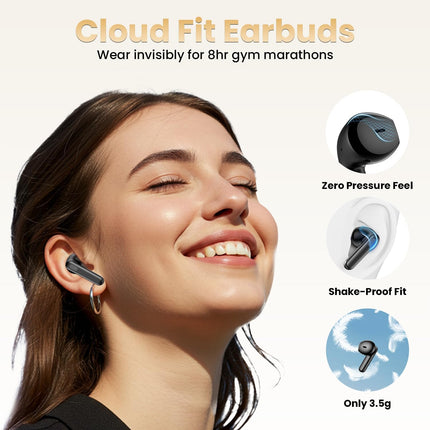 Wireless Earbuds, Bluetooth 5.4 Ear Buds, 48H Playback Bluetooth Headphones with LED Power Display, Deep Bass Stereo, IPX7 Waterproof, Lightweight with Mic for iPhone Android iPad