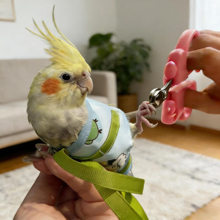 Small Bird Sling Carrier Bag, Parrot Restrained Vest Escape Resistant Bird Carrier Harness for Budgie, Cockatiel, Green-cheeked Conure (Small)