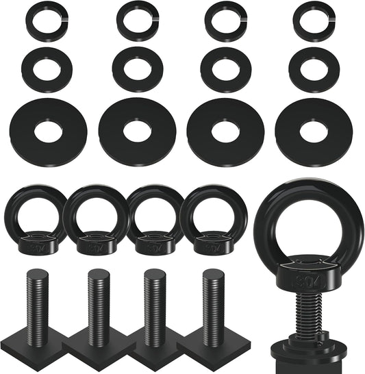 M8 T Track Bolts Eye Bolt Tie Down Anchors, Stainless Steel 304 T Slot Hardware with Ring, Heavy Duty Roof Rack