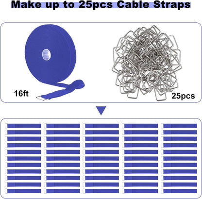 1"x16ft Hook and Loop Straps with 25 Metal Buckles - photo 4