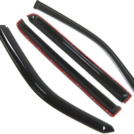 TuningPros Outside Mount Window Vent Visors Rain Guards Compatible with Honda Pilot 2009-2015 | Side Window Wind Deflectors Rain Shields | Black Tinted, 4 Pcs Set, BGWV-242