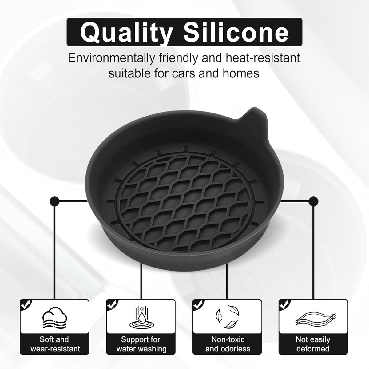Car Cup Holder Coaster, Silicone Cup Holder Insert, Universal Non-Slip Cup Holders, Car Accessories - photo 3