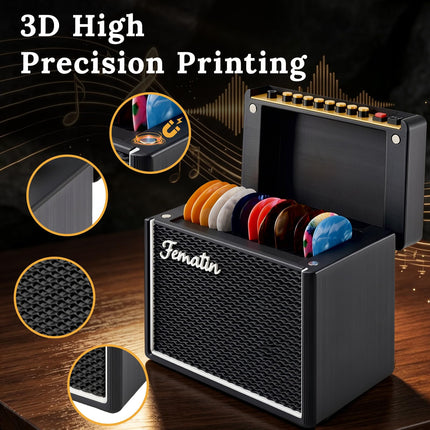 Guitar Pick Holder Box, Amp Speaker Style Guitar Picks Display Case