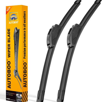AUTOBOO 13" and 13" Windshield Wipers Blades (Pack Of 2),OEM Quality Premium All-Seasons Wiper blades,Stable and Quiet Armor wiper blades