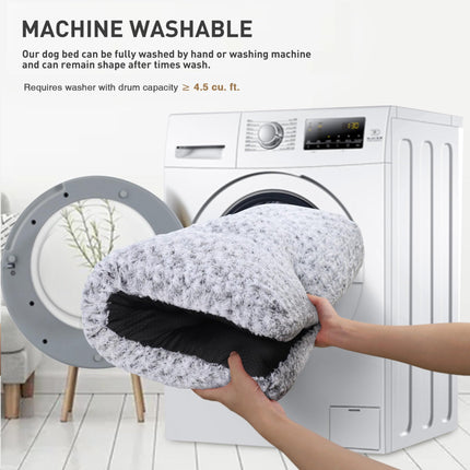 Cama para perros lavable tamaño grande para jaula, almohadilla plush 41"x27" gris