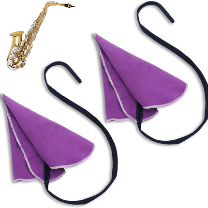 2PCS Saxophone Cleaning Cloth, Clarinet Swab Cloth Saxophone Cleaning Kit Clarinet Care Kit Deerskin Velvet for Alto Tenor Sax