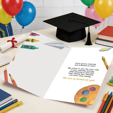 Middle School Graduation Card, Cute 8th Grade Graduation Gifts for Son Daughter Kids Teens, Congrats Grad Card