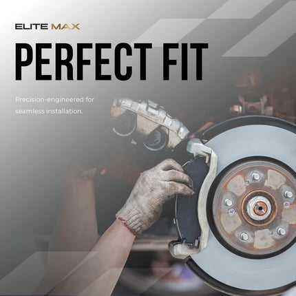 Max Advanced Brakes - EliteMAX Front Brake Pads for 2019-2023 Ram 1500, Carbon Ceramic Front Brake Pads, Hardware Included, Heavy-Duty Braking, Towing