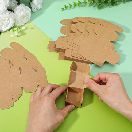 50 Pcs Small Brown Gift Boxes, 1.57×1.57×0.98 Inches Brown Small Shipping Boxes Corrugated Small Cardboard Box Packing Box for Gift Mailing Moving Jewelry Business