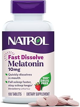 Natrol Melatonin 10mg Fast Dissolve Strawberry Tablets 100 count bottle