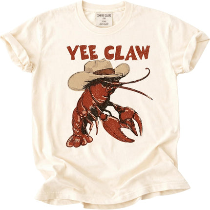 Yee Claw Crawfish Shirt, Funny Southern Tee, Western Cajun Shirt, Country Seafood Graphic, Comfort Colors Shirt