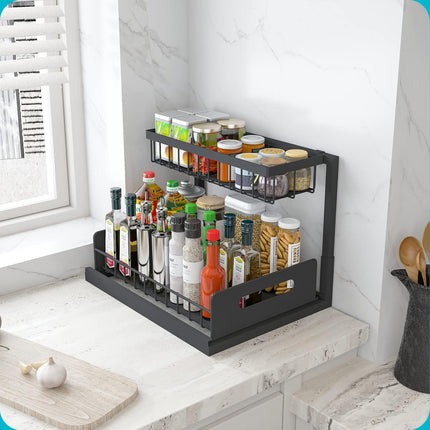 REALINN under sink organizer with cleaning supplies