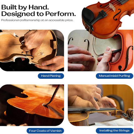 Franz Hoffmann Amadeus Beginner Violin – Full Size Student Violin with Pre-Set Bridge – Professionally set up in the USA– Violin for Kids, Teens & Adults (1/10)