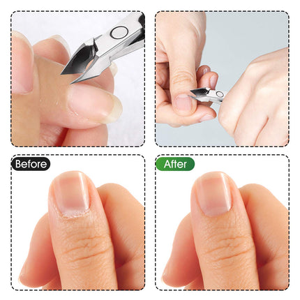 Cuticle Trimmer 3/4 Jaw Extremely Sharp Cuticle Nippers Scissors Stainless Steel Clippers Cutter Remover Pedicure Manicure Nail Tool, X7, Space Gray
