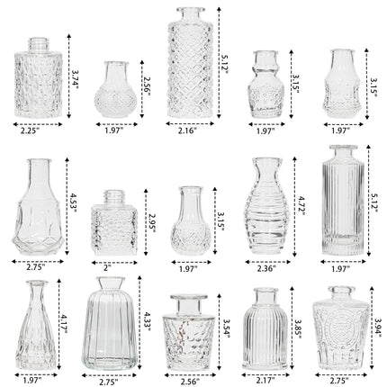Glass Bud Vase Set of 32 Pcs, Small Glass Vases for Flowers
