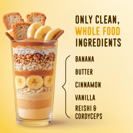 FlavCity All in One Protein Shake Powder, Banana Bread - On the Go Meal Alternative + Collagen Peptides, Reishi & Cordyceps - Focus, Skin, Hair & Joint Support - 100% Grass Fed Whey, 20 Servings