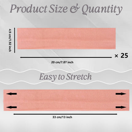 25 Pack Headbands for Women Colorful Non Slip Stretchy Elastic Head Bands