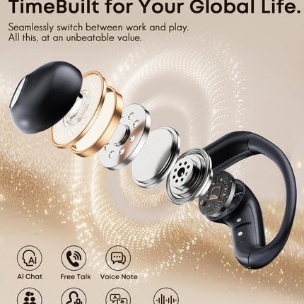 Translation Earbuds, Ai Translation Earbuds Real Time, Translation Earbuds with 174 Languages & 90H Playtime, Bluetooth 6.1, Clear Mic, Wireless Earbuds for Business, Travel & Meetings