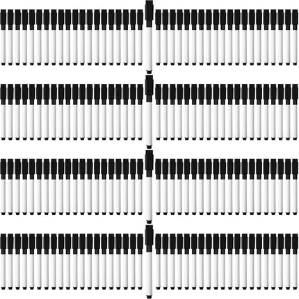200 Pcs Dry Magnetic Erase Markers with Eraser Cap, Black, Red, Blue, Green