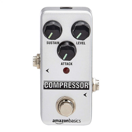 Amazon Basics Compressor Guitar Pedal, Fully Analog Circuit with True Bypass, Silver