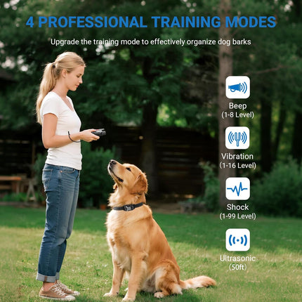 Dog Shock Collar with Remote Control,2000FT Range Dog Training Collar with 4 Training Modes,IP67 Waterproof Dog Bark Collar for Small Medium and Large Dogs(8-150lbs) (Blue)