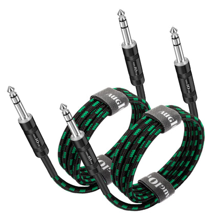 XLR Mic Cable 3 ft 2 Pack 1 Meter Male to Female Green Braided