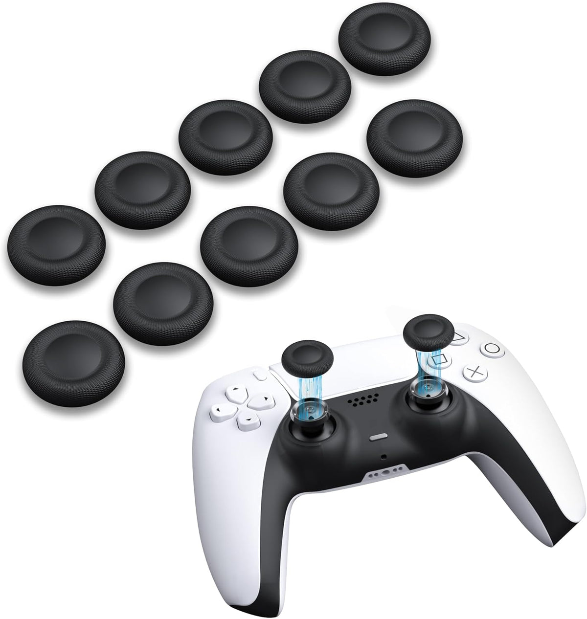 Joystick Replacement Grip Caps for PS4/PS5 Controller, PS5/PS4 Thumb Grips Caps, Anti-Stickiness, Anti-Slip