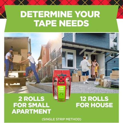 Amazon.com : Scotch Sure Start Packing Tape, Clear, Quiet Unwind and Easy Start, 1.88 in. x 22.2 yd., 6 Tape Rolls with Dispensers : Office Products