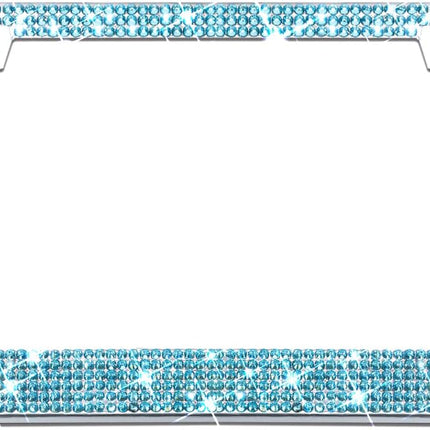 Bling License Plate Frame for Women, 1PCS Sparkly License Plate Frames| Over 1200 pcs 14 Facets Bedazzled Clear Glass Diamond Rhinestone Crystals w/Free Glitter Diamond Box (Blue)