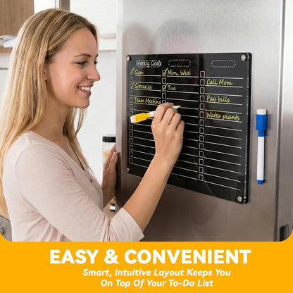 Acrylic Magnetic Dry Erase Board for Fridge - 12"x10"Magnetic - photo 4