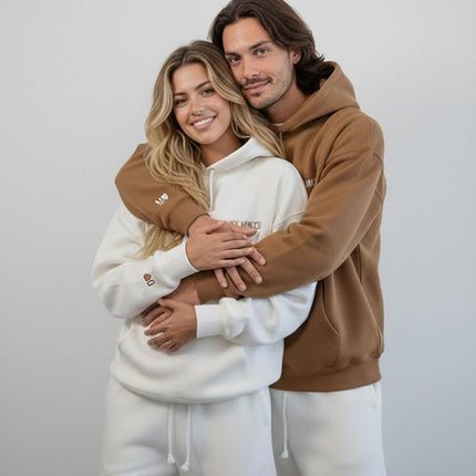 WEAR PHYSIQUE Custom Roman Numeral Hoodie, Date & Initial Embroidery, Couples Gift, Unisex Anniversary Sweatshirt for Him/Her