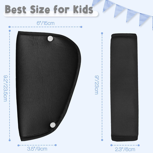 Kids Seat Belt Cover Pads, Universal Seat Belt Adjuster for Kids, Kid's Shoulder & Belly Protective - photo 2