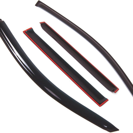 TuningPros Outside Mount Window Vent Visors Rain Guards Compatible with Toyota Highlander 2008-2013 | Side Window Wind Deflectors Rain Shields | Black Tinted, 4 Pcs Set, BGWV-659