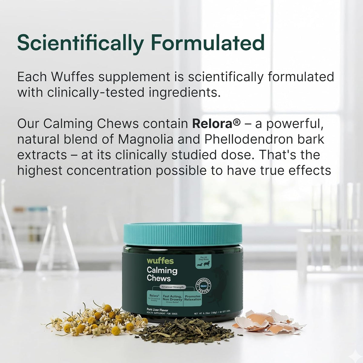 Calming Soft Chews for Dogs, Stress Support Supplement with Relora®, L-Theanine, L-Tryptophan & - photo 4