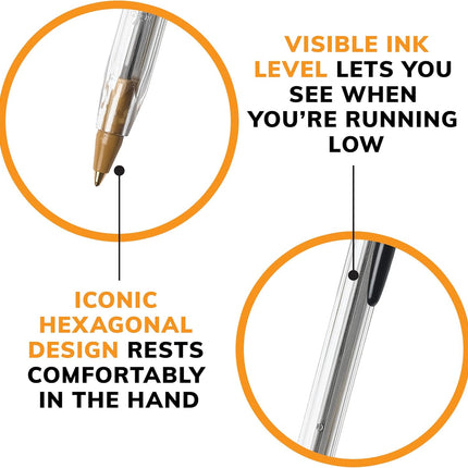 BIC Cristal Xtra Smooth Black Ballpoint Pens, Medium Point (1.0mm), 24-Count Pack, Extra Smooth and Reliable Ballpoint Pens