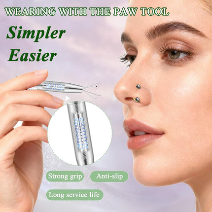 Opal Nose Ring Studs Horseshoe Nose Rings Hoops Stud 316L Stainless Steel Nose Rings Round CZ Square Screw L Shaped Nose Stud Hypoallergenic Nostril Piercing Jewelry for Women Men