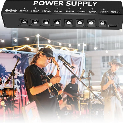 Guitar Pedal Power Supply for Effect Pedal, 8 Isolated DC Output for 9V Pedal, Super Mini
