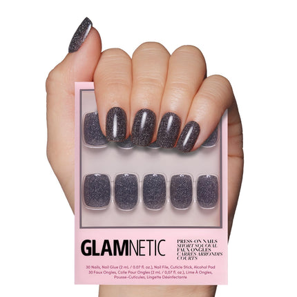 Press On Nails, Short Oval Magnetic, Fake Nails 30pc Nail Kit