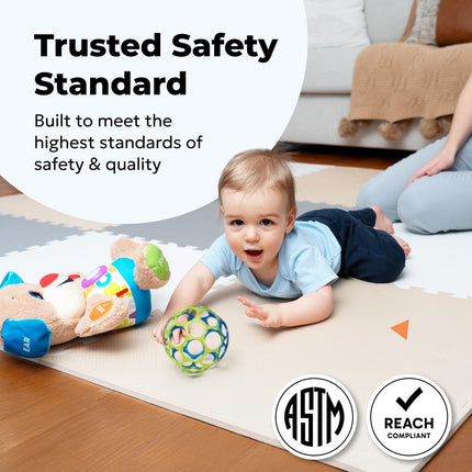 Baby Play Mat, Soft Foam Floor Tiles for Kids. Adjustable Interlocking Foam Tiles, Fits with 74x74 Playpen Baby mat for Crawling & Development, Playmat for Babies 6-12 Months