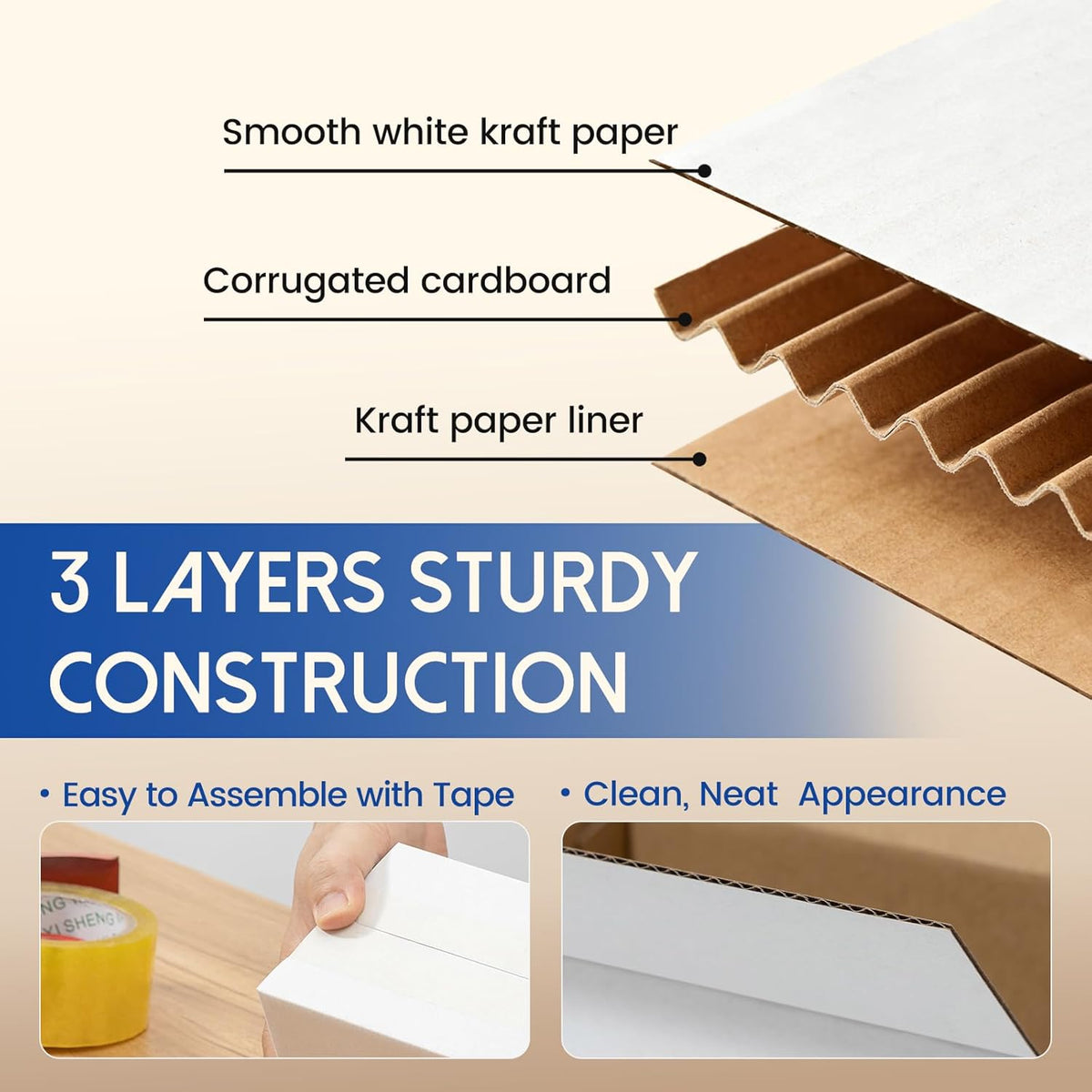 12x12x5" White Corrugated Shipping Boxes, 25 Pack - photo 4