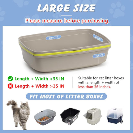Cat Litter Box Liners, Heavy Duty Cat Litter Bags, 30 Count Extra-Thick 3MIL Drawstring Cat Litter Box Bags, Jumbo 36’’ x 19’’ Cat Litter Box Liners - Tear & Leak Resistant - Pet Supplies(3 Rolls)