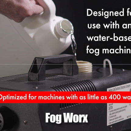 FogWorx Fog Juice - 1 Gallon of Organic Fog Fluid (128 oz) - Medium Density, High Output, Long Lasting Fog Machine Fluid for 400 Watt to 1500 Watt Machines