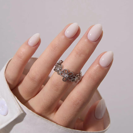 Extra Short Almond Press On Nails, Blush Veil Nude Pink, Soft Gel